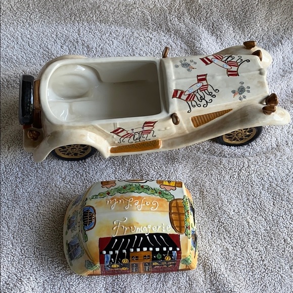 APPLETREE DESIGN COOKIE JAR ANTIQUE CAR HAND Paint - Picture 5 of 6